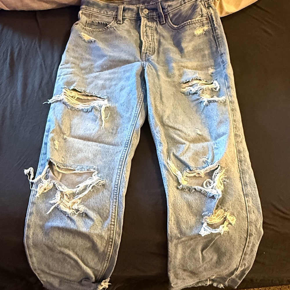Old Navy Sky-Hi Straight Jeans in Light Blue